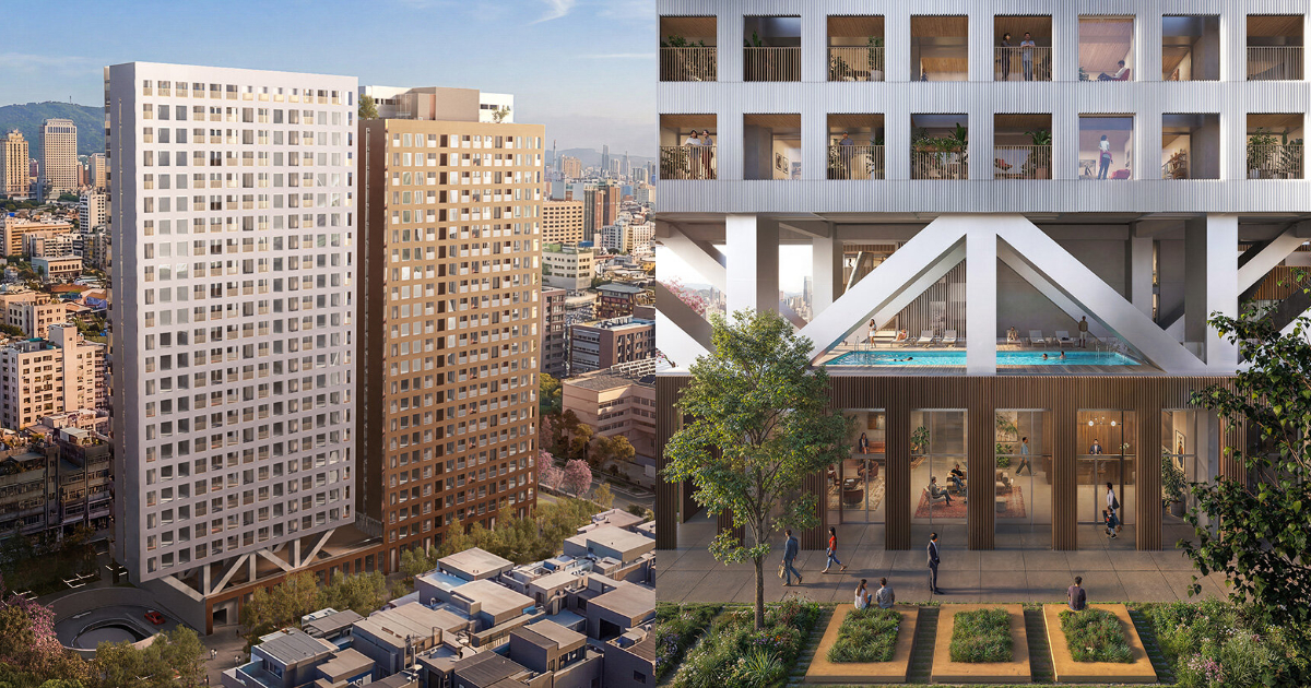 OMA 台北住宅新作:居民直接委託改建松山老社區,四個交錯量體組成 24 層住宅雙塔|MOT TIMES 明日誌